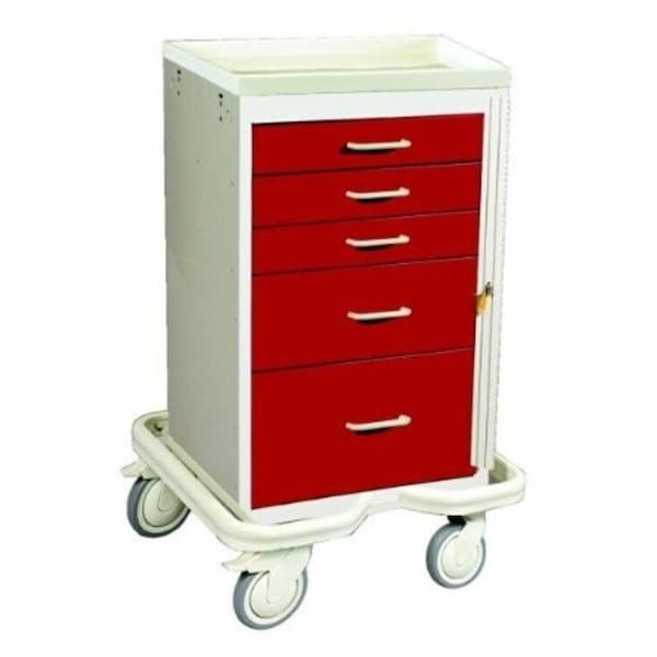 Mpd Medical 5 Drawer 24" Aluminum Mini Cart, Key Lock, Crash Cart Blue MAS524ACCB Zoro